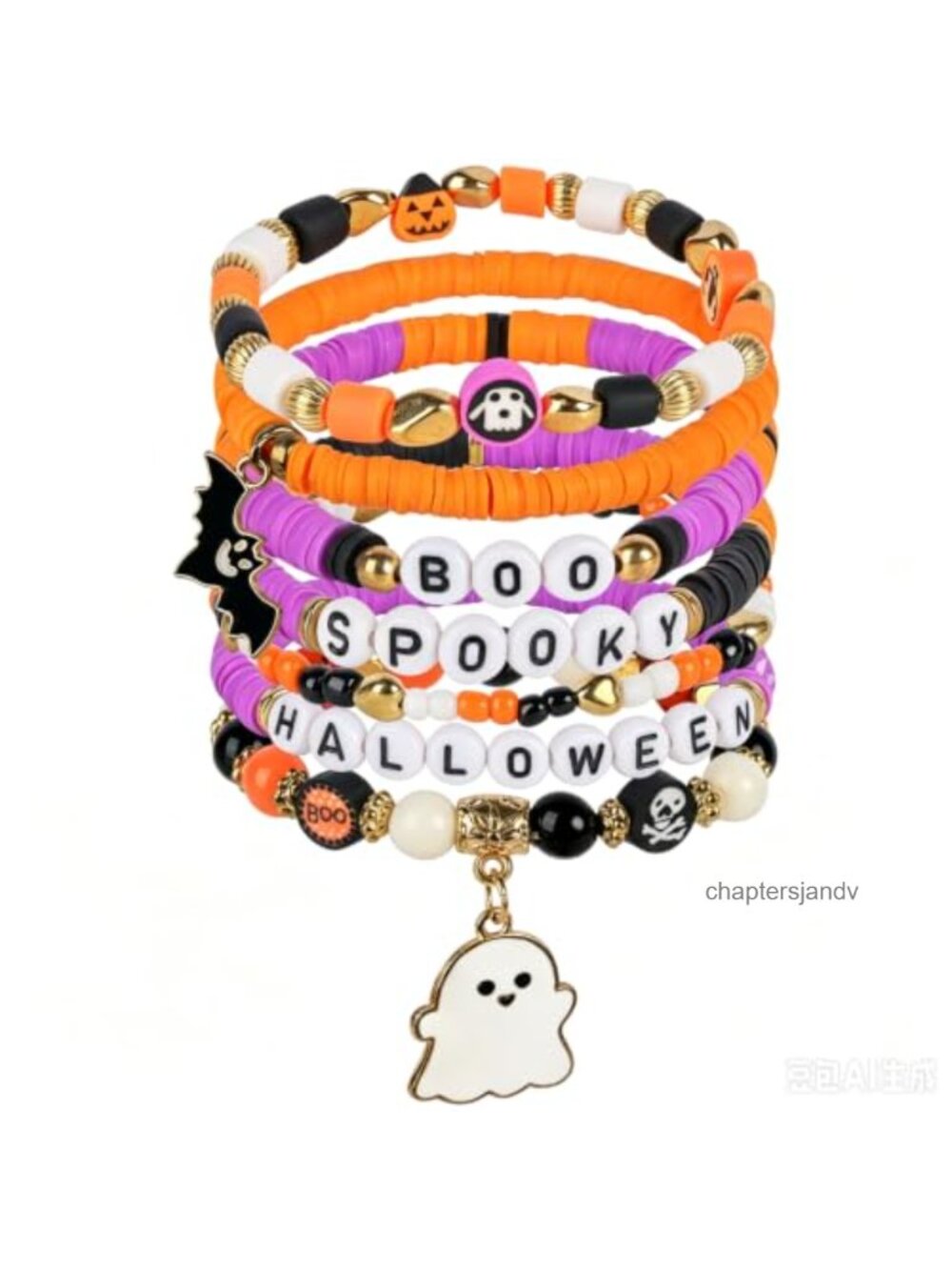 Stretch Beaded Bracelet Set Halloween Costume Accessories Stackable Party Favors